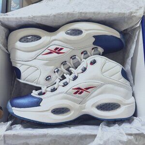 Reebok Iverson Question Mid Blue Toe 2022 - NEW WITH BOX, NEVER WORN - Men's 12